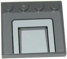 Tile, Modified 4 x 4 with Studs on Edge with Light Bluish Gray Panels Pattern (Sticker) - Set 75019