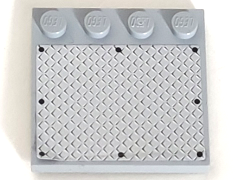 Tile, Modified 4 x 4 with Studs on Edge with 8 Black Rivets on Large Silver Tread Plate Pattern (Sticker) - Set 7944