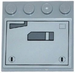 Tile, Modified 4 x 4 with Studs on Edge with SW AT-DP Panels Pattern Model Left Side (Sticker) - Set 75083