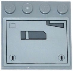 Tile, Modified 4 x 4 with Studs on Edge with SW AT-DP Panels Pattern Model Right Side (Sticker) - Set 75083