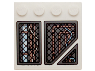 Tile, Modified 4 x 4 with Studs on Edge with Copper Pipes and Bright Light Blue Wires under Panels Pattern Model Left Side (Sticker) - Set 70226