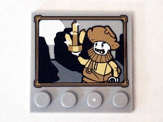 Tile, Modified 4 x 4 with Studs on Edge with Miner Forty-Niner Painting Pattern (Sticker) - Set 75904