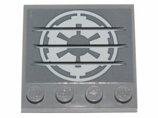 Tile, Modified 4 x 4 with Studs on Edge with White SW Imperial Logo Pattern (Sticker) - Set 75141