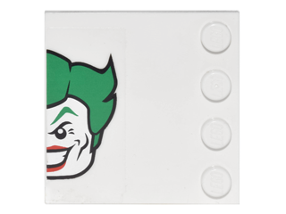 Tile, Modified 4 x 4 with Studs on Edge with Half The Joker Head Pattern Model Left Side (Sticker) - Set 6857