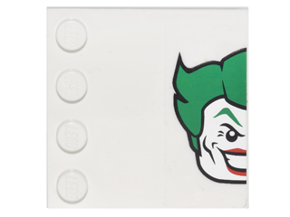 Tile, Modified 4 x 4 with Studs on Edge with Half The Joker Head Pattern Model Right Side (Sticker) - Set 6857