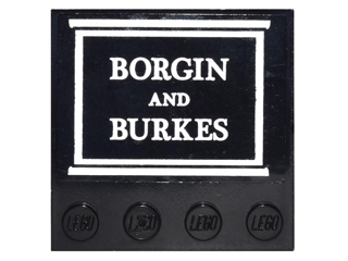 Tile, Modified 4 x 4 with Studs on Edge with 'BORGIN AND BURKES' Sign Pattern (Sticker) - Set 10217