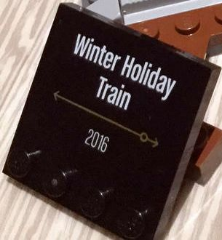 Tile, Modified 4 x 4 with Studs on Edge with 'Winter Holiday Train 2016' Pattern