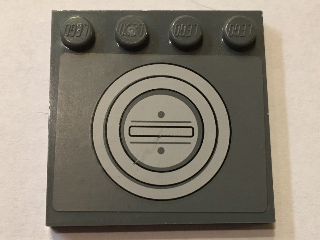 Tile, Modified 4 x 4 with Studs on Edge with Light Bluish Gray Circles Pattern (Sticker) - Set 75053