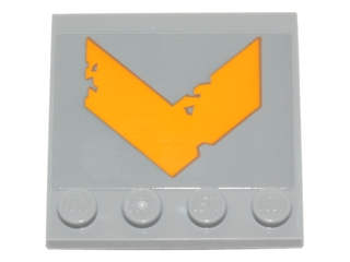 Tile, Modified 4 x 4 with Studs on Edge with Yellow Worn Chevron Pattern (Sticker) - Set 75171