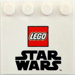 Tile, Modified 4 x 4 with Studs on Edge with LEGO Star Wars Logo Pattern
