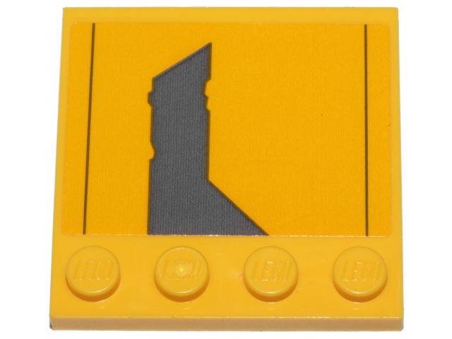 Tile, Modified 4 x 4 with Studs on Edge with Dark Bluish Gray Jedi Starfighter Pattern Model Left Side (Sticker) - Set 75214