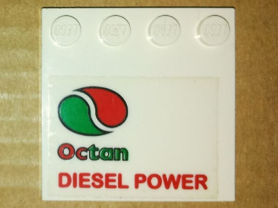 Tile, Modified 4 x 4 with Studs on Edge with Octan Logo and Red 'DIESEL POWER' Pattern Model Left Side (Sticker) - Set 5563