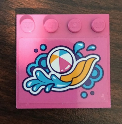 Tile, Modified 4 x 4 with Studs on Edge with Beach Ball and Water Slide Pattern (Sticker) - Set 41313