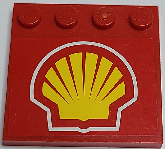 Tile, Modified 4 x 4 with Studs on Edge with Large Shell Logo Pattern (Sticker) - Set 8157