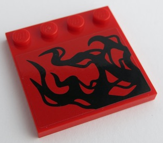 Tile, Modified 4 x 4 with Studs on Edge with Black Tendrils Pattern Model Left Side (Sticker) - Set 76199