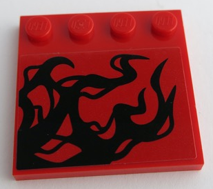Tile, Modified 4 x 4 with Studs on Edge with Black Tendrils Pattern Model Right Side (Sticker) - Set 76199