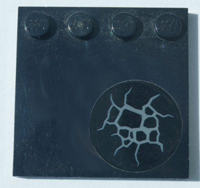 Tile, Modified 4 x 4 with Studs on Edge with Dark Bluish Gray Cracks Pattern (Sticker) - Set 76057