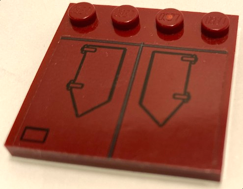 Tile, Modified 4 x 4 with Studs on Edge with Dark Bluish Gray Lines and 2 Black Hatches and Rectangle Outline Pattern (Sticker) - Set 75175