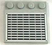 Tile, Modified 4 x 4 with Studs on Edge with Black and Silver Vehicle Grille and 4 Rivets Pattern (Sticker) - Set 75933