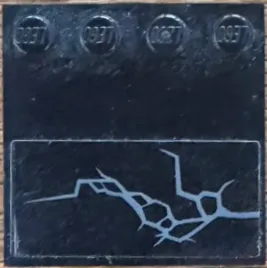 Tile, Modified 4 x 4 with Studs on Edge with Dark Bluish Gray Cracks Pattern Model Left Side (Sticker) - Set 76057