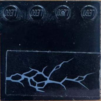 Tile, Modified 4 x 4 with Studs on Edge with Dark Bluish Gray Cracks Pattern Model Right Side (Sticker) - Set 76057