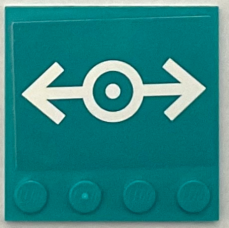 Tile, Modified 4 x 4 with Studs on Edge with White Train Logo Pattern (Sticker) - Set 60335