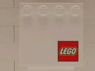 Tile, Modified 4 x 4 with Studs on Edge with LEGO Logo at Corner Pattern