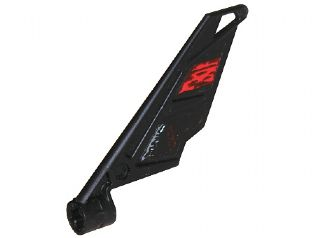 Bionicle Wing Small / Tail with Axle Hole with Damage and 'SPYRIUS RULES' Pattern on Left Side (Stickers) - Set 5974