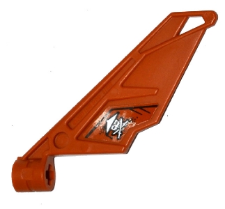 Bionicle Wing Small / Tail with Axle Hole with Ninja Skull with Crossed Swords Pattern on Left Side (Sticker) - Set 70600