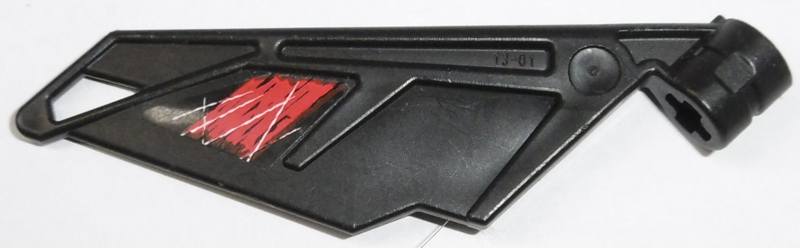 Bionicle Wing Small / Tail with Axle Hole with Red Battle Damange Pattern Model Left Side (Sticker) - Set 5973