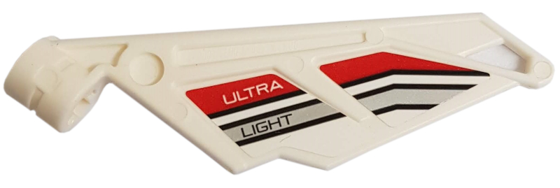 Bionicle Wing Small / Tail with Axle Hole with Red and Silver Stripes and 'ULTRA LIGHT' Pattern on Both Sides (Stickers) - Set 42057