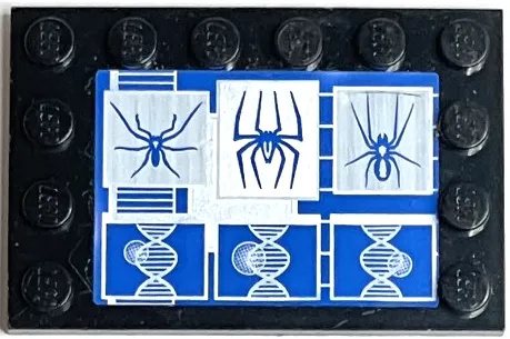 Tile, Modified 4 x 6 with Studs on Edges with Spider Pattern (Sticker) - Set 4851