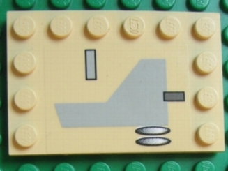 Tile, Modified 4 x 6 with Studs on Edges with X-wing Pattern A (Sticker) - Set 7191