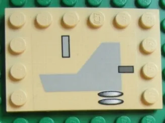 Tile, Modified 4 x 6 with Studs on Edges with X-wing Pattern A (Sticker) - Set 7191