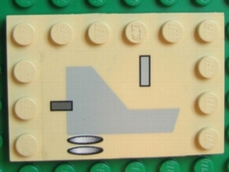 Tile, Modified 4 x 6 with Studs on Edges with X-wing Pattern B (Sticker) - Set 7191