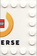 Tile, Modified 4 x 6 with Studs on Edges with LEGO Universe Logo Right Half and Black 'ERSE' Pattern