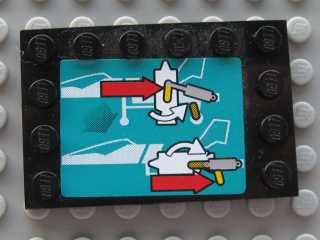 Tile, Modified 4 x 6 with Studs on Edges with Red Arrows and Moving Pattern (Sticker) - Set 8450