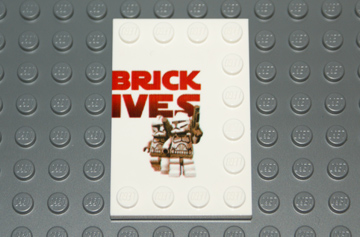 Tile, Modified 4 x 6 with Studs on Edges with 'BRICK IVES' and Clone Troopers Pattern