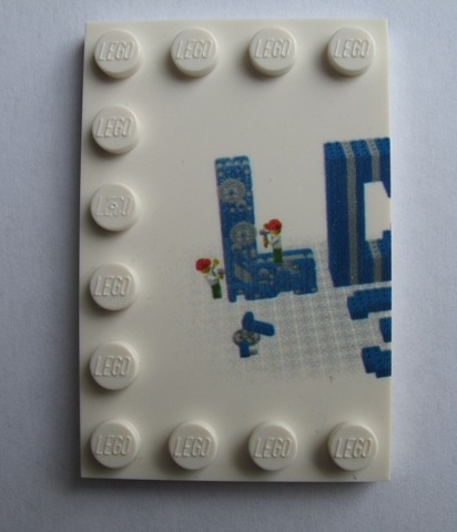 Tile, Modified 4 x 6 with Studs on Edges with 'LDD 3' Left Half Pattern