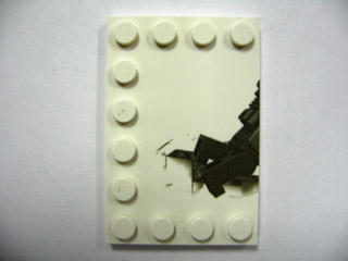 Tile, Modified 4 x 6 with Studs on Edges with Deep Sea Scuba Diver Left Half Pattern