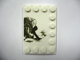 Tile, Modified 4 x 6 with Studs on Edges with Deep Sea Scuba Diver Right Half Pattern