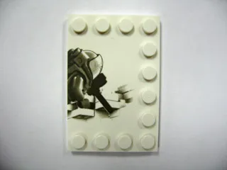 Tile, Modified 4 x 6 with Studs on Edges with Deep Sea Scuba Diver Right Half Pattern