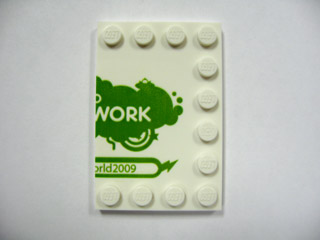 Tile, Modified 4 x 6 with Studs on Edges with 'My Lego Network' Right Half Pattern