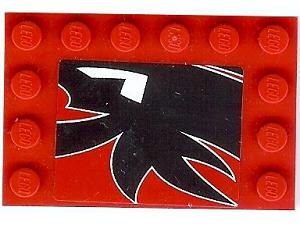 Tile, Modified 4 x 6 with Studs on Edges with Black Togokahn Pattern (Sticker) - Set 8159