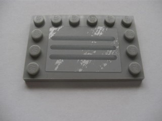 Tile, Modified 4 x 6 with Studs on Edges with Steel Plate with Scratches Type B Pattern (Sticker) - Set 8273