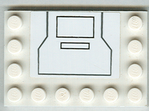 Tile, Modified 4 x 6 with Studs on Edges with Black Outline with Two Inner Rectangles Pattern (Sticker) - Set 7676