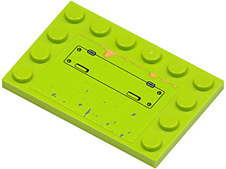 Tile, Modified 4 x 6 with Studs on Edges with Hatch, Rust and Splatters Pattern (Sticker) - Set 8964