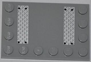 Tile, Modified 4 x 6 with Studs on Edges with Two Silver Tread Plates Pattern (Stickers) - Set 4643