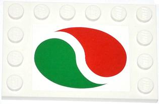 Tile, Modified 4 x 6 with Studs on Edges with Octan Logo Pattern (Sticker) - Set 4207