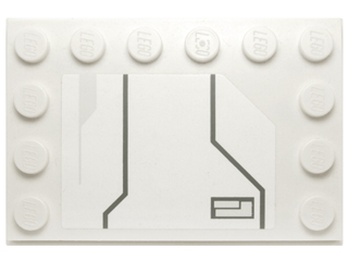 Tile, Modified 4 x 6 with Studs on Edges with Black Lines and Small Hatch Pattern Model Right Side (Sticker) - Set 7931